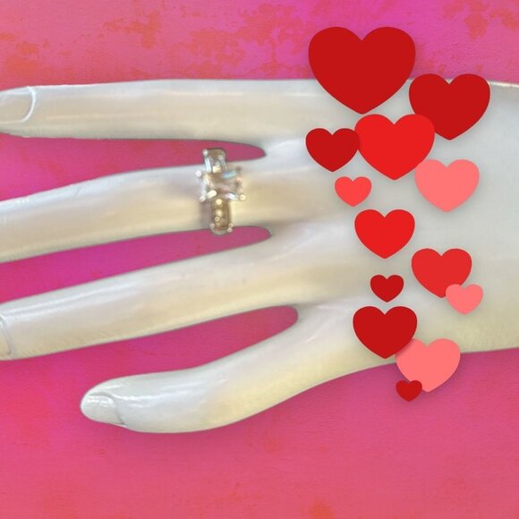 Emerald Cut Cubic Zirconia Silver Plated Engagement Ring Size 6 Marked Thailand - Picture 4 of 10